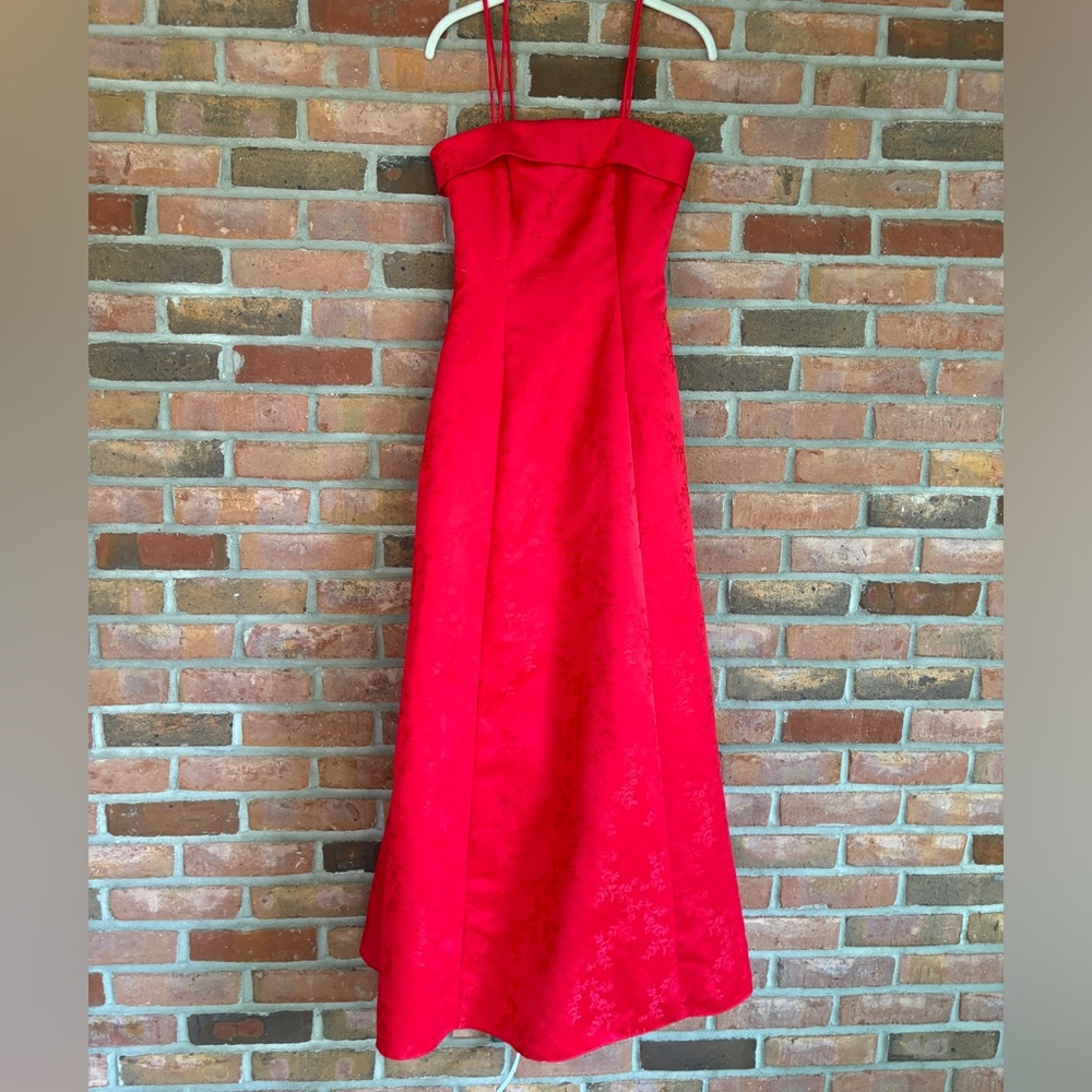Vintage Red Evening Gown / prom dress